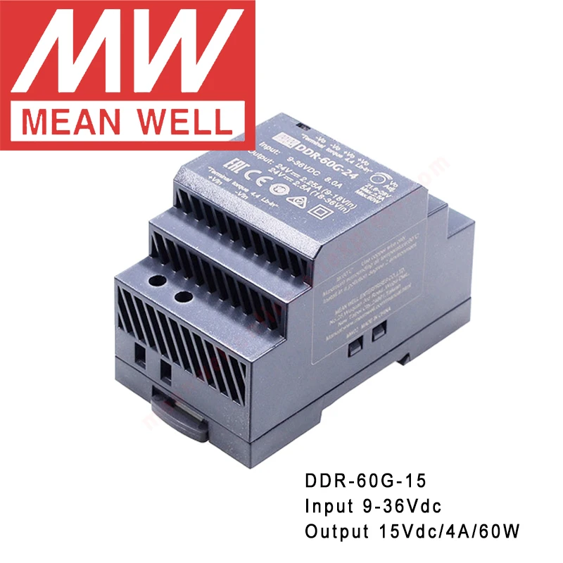 Оригинальный бренд Mean Well представляет DDR 60G 15 Din Rail Тип DC преобразователь meanwell
