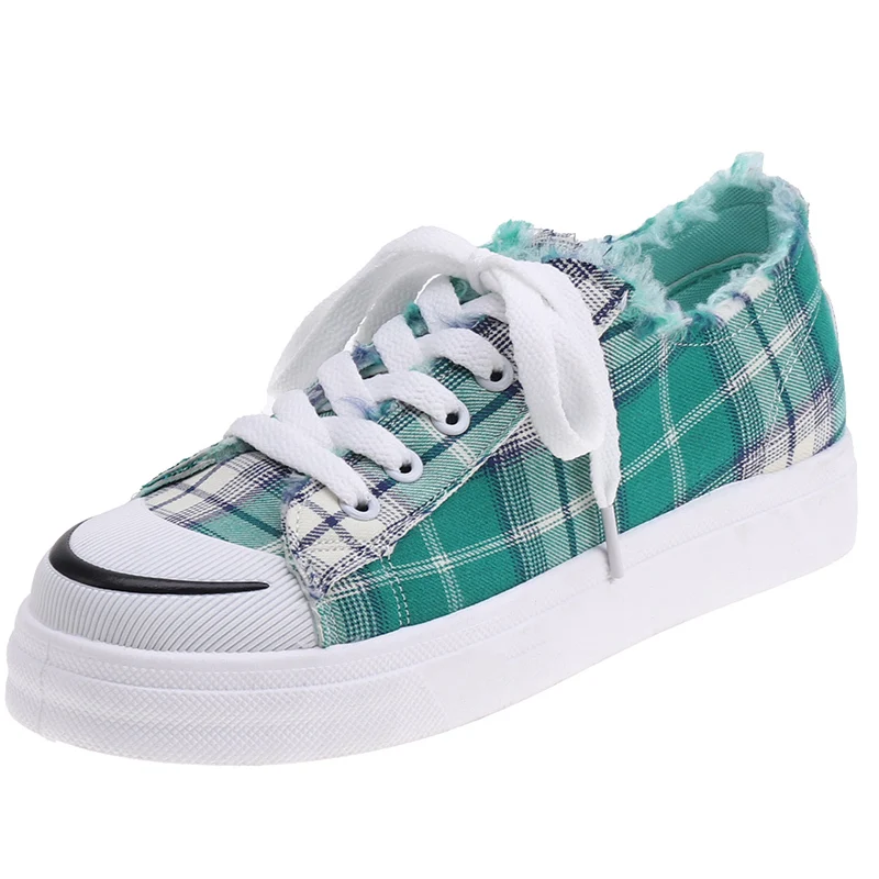 Женская обувь в клетку европейском и американском стиле Популярная повседневная