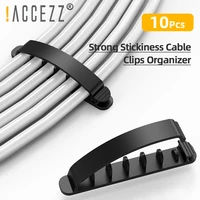accezz 10pcs of set self stick cable winder organizer desk wire management buckle clips clamp wall car cables storage collector