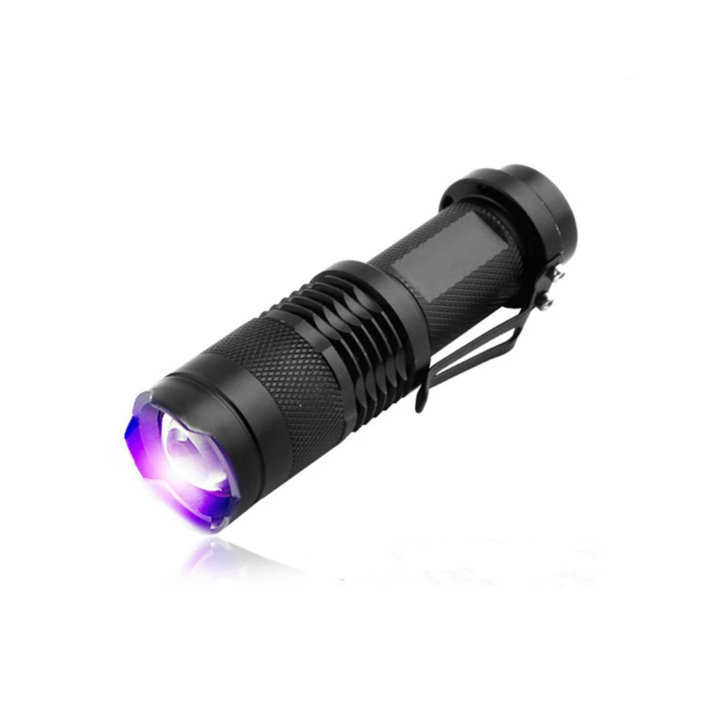 

365nm UV LED Flashlight Fluorescent Ultraviolet Lamp , 395nm Blacklight MINI Zoom LED Torch for UV Curing Resin, 9 LEDs Torch
