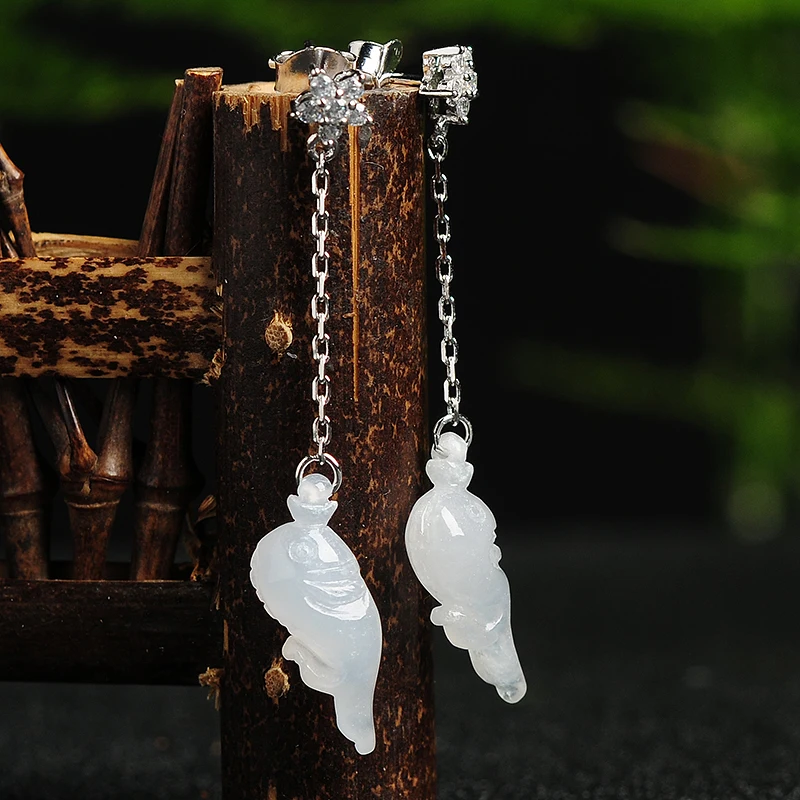 Оригинальные 925 серебряные инкрустированные из натурального прозрачного камня