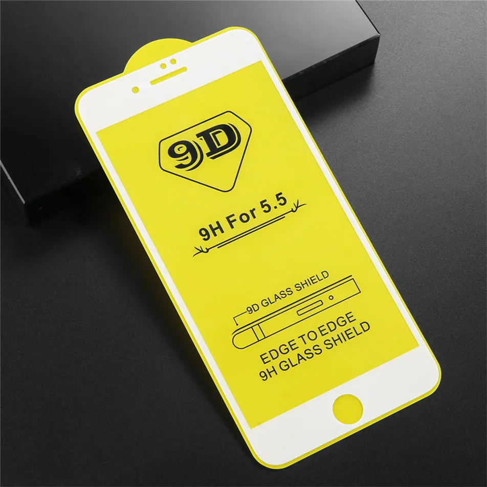 5 шт./лот 9D полное покрытие стекло для iPhone 7 8 Plus 6 6s аналогичное X Xr Xs 11 12 Pro Max