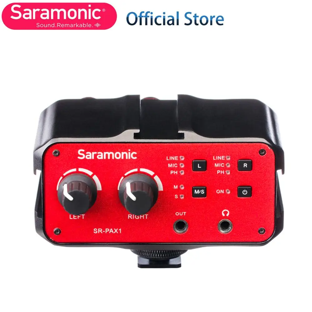 Saramonic 2-х канальный аудио смеситель предусилитель микрофон Универсальный адаптер с двойным XLR Сделано в Китае 6,3& 3,5 мм входов для iPhone X, 8, 7, 6, смартфон гитары DSLR Камера