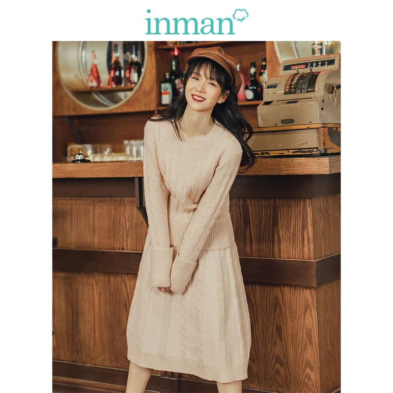 INMAN осень 2019 Новое поступление Ретро стиль для молодых девушек с круглым вырезом