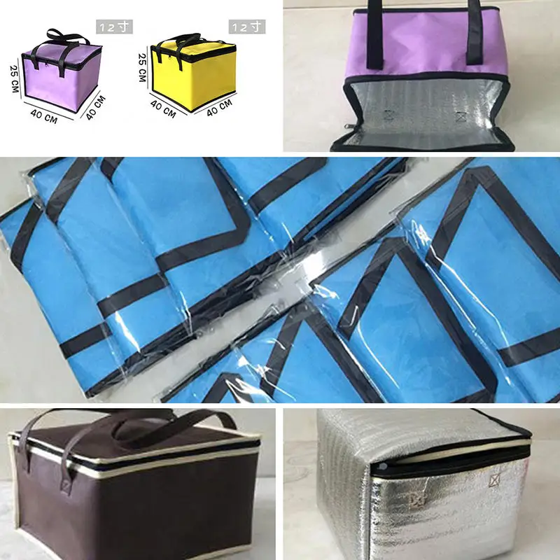 Insulated Thermal Cooler Bag Cool Lunch Foods Drink Boxes Drink Storage Big Square Chilled Bags Zip Picnic Tin Foil Food Bags images - 6