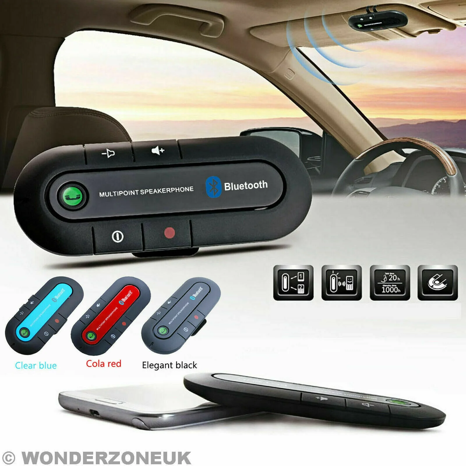 

Беспроводной Bluetooth-динамик, автомобильный комплект громкой связи, динамик, телефонный козырек, приемник, автомобильная электроника