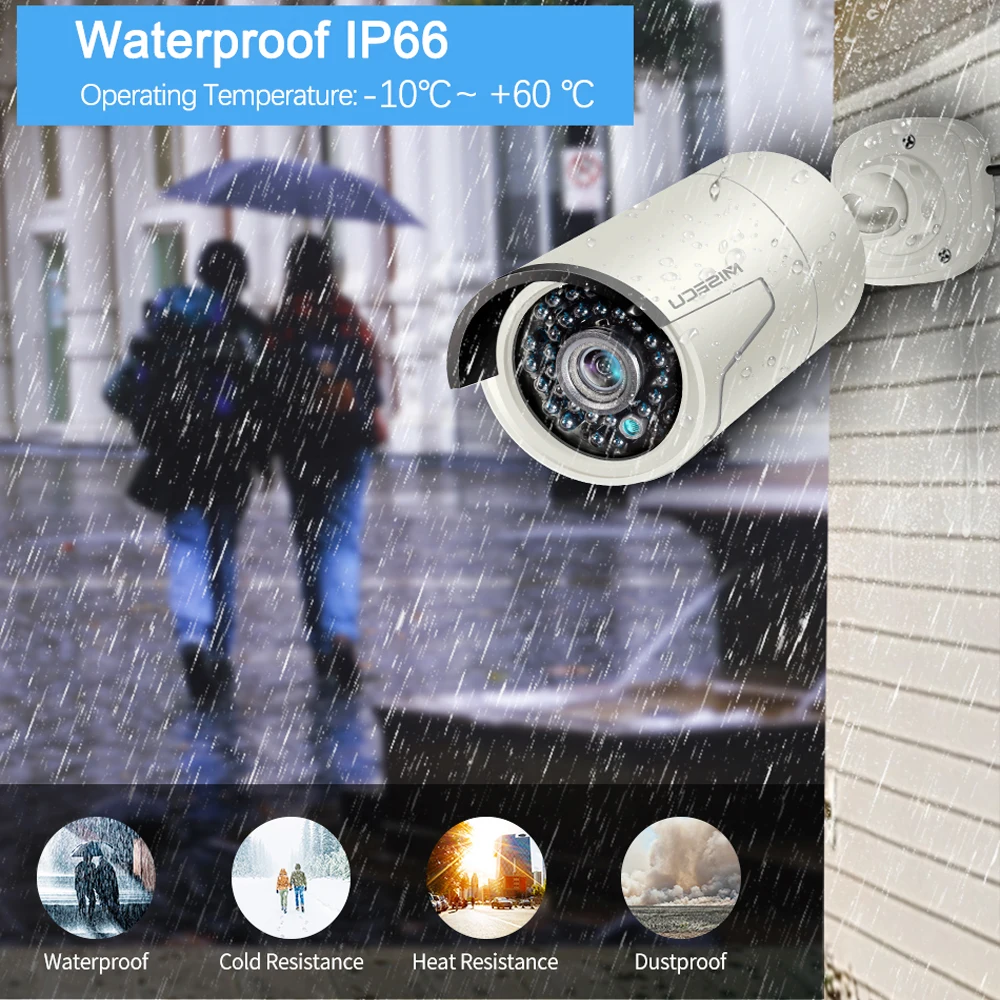 IP камера MISECU HD 1080P POE с записью звука уличная Водонепроницаемая безопасности для