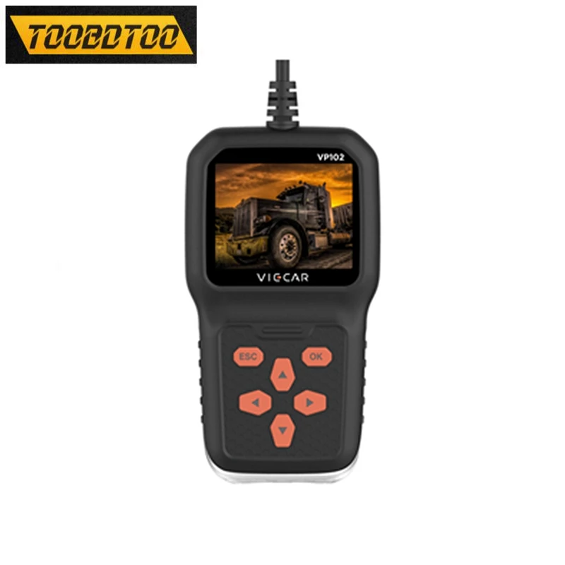 Инструмент 2 в 1 для автомобилей и грузовиков Viecar Vp102, инструмент для считывания кода, для анализа и диагностики OBD OBD2 12 В/24 В для анализа J1939/J1587/J170