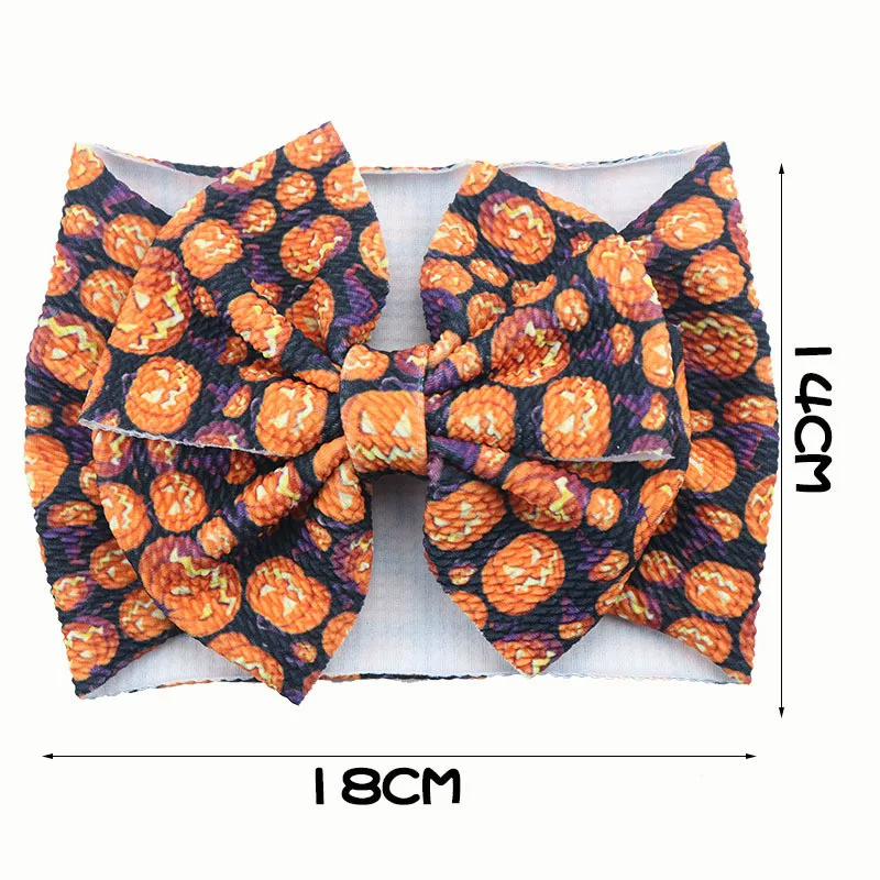 Halloween Baby Headbands for Girls Handmade Big Bows Hair Turban Girl Accessories | Детская одежда и обувь