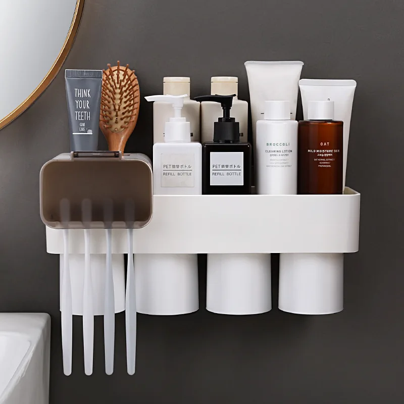 

Магнитный поглощающий перевёрнутый держатель для зубных щеток IMZEOZ, без перфорации, настенный стеллаж для хранения, набор аксессуаров для в...