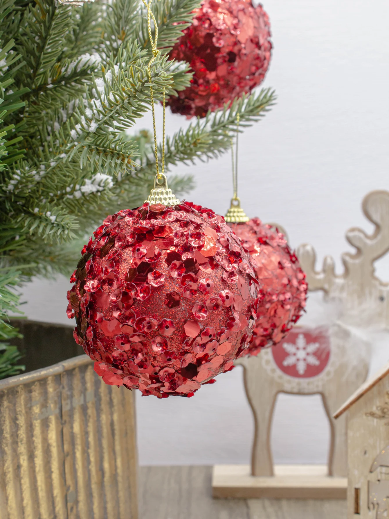 

4 шт., декоративные подвески для ёлки, 8 см