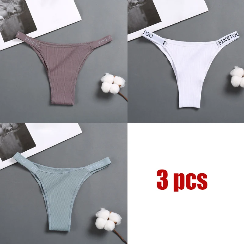 

3Pcs/set Women Thongs Fashion Letter Cotton Panties M-XL Female Underpants Ladies Sexy Underwear Women Bikini Panty New