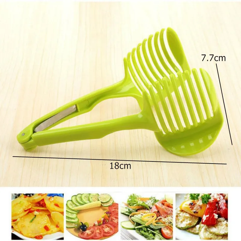 Пластиковый слайсер для томатов резак картофеля фруктов овощей ручной