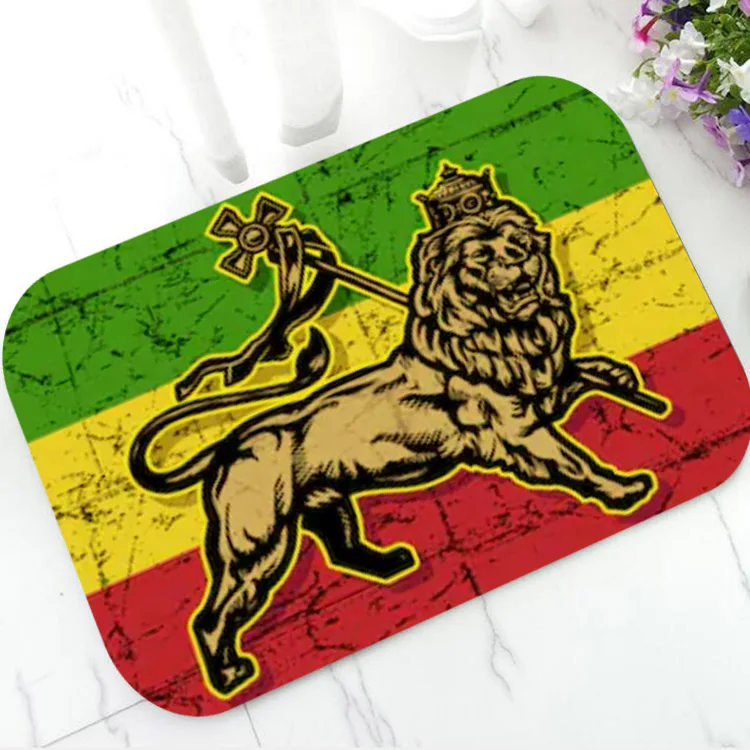 Дверной коврик с Львом Иуды гранж раста напольный ковер японский флаг регги