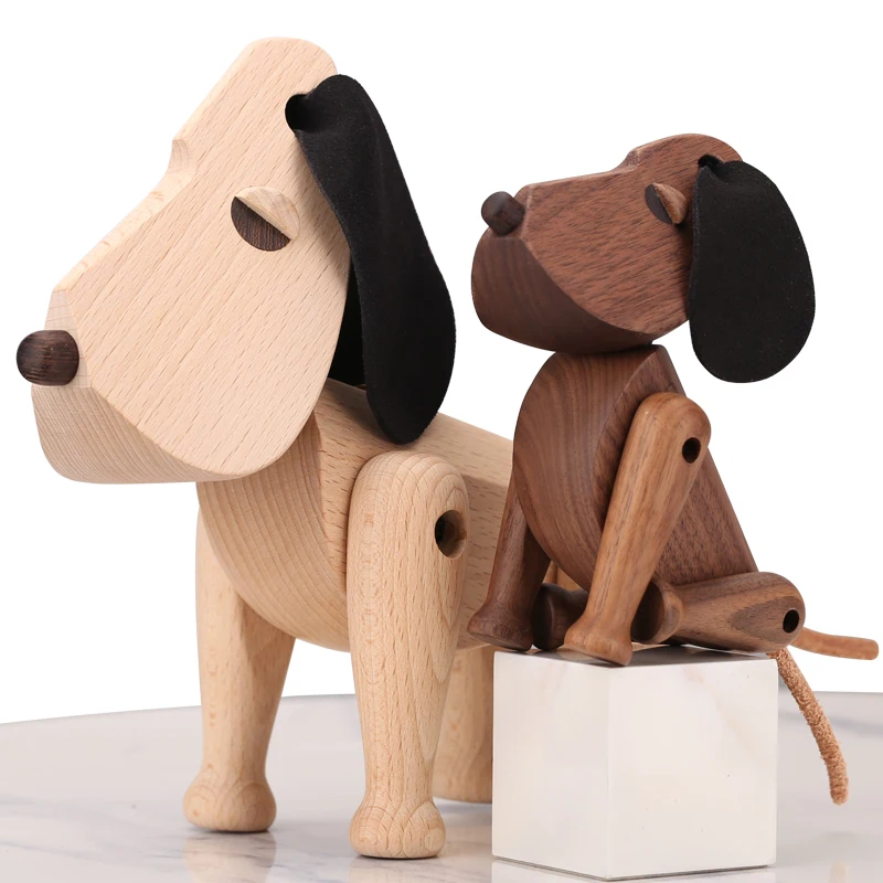 Скандинавская деревянная собака Оскар фигурки ручной работы орех Дания