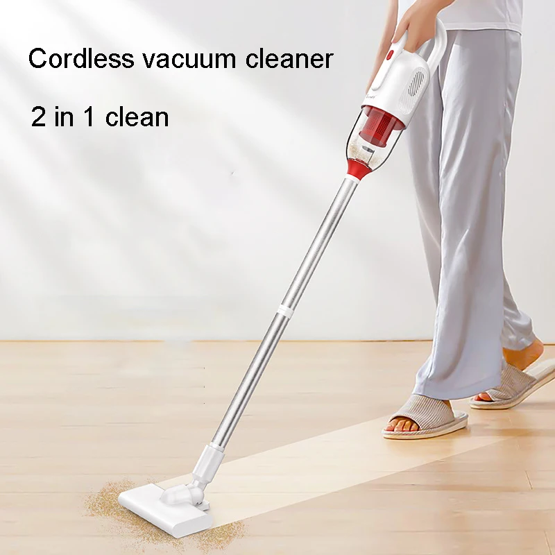 

2021 Wireless Upright Vacuum Cleaner 2 In 1 Portable 3600mAh Battery Hand Brush Type Air Duster 0.6L Dust Box Cleaning Machine