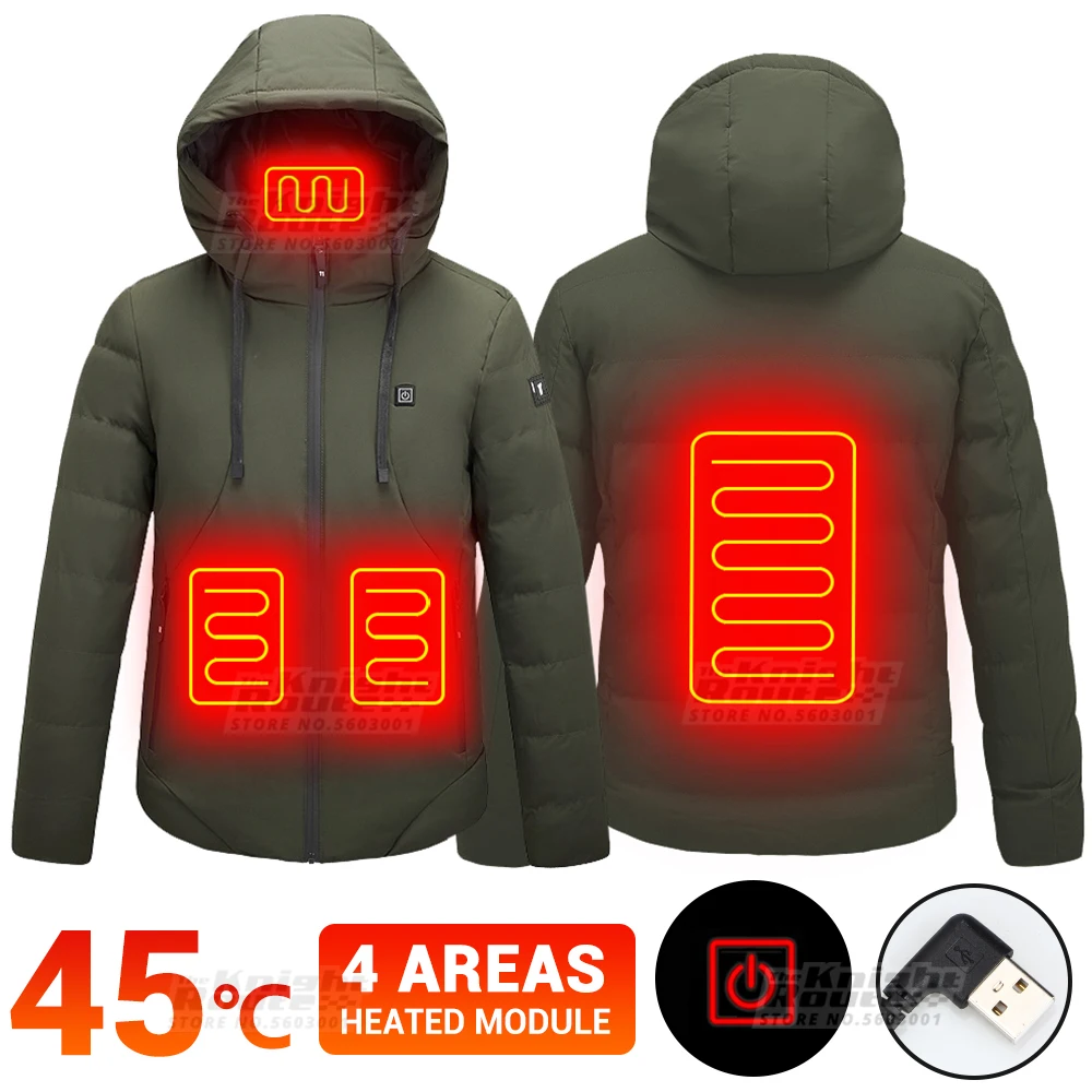 Зимняя куртка с подогревом мужской жилет электрическим USB мотоциклетная верхняя