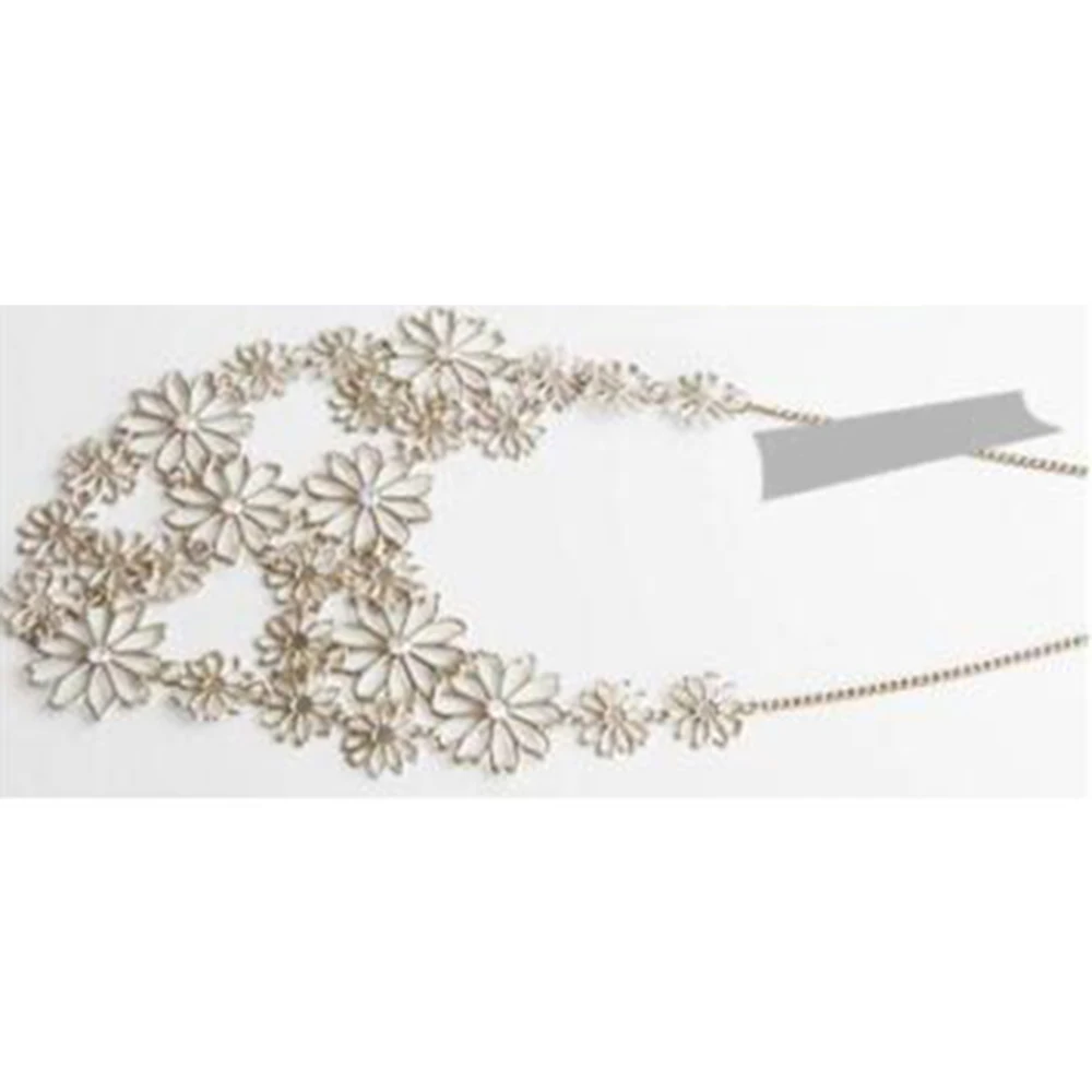 Модное полое ожерелье с камелией романтическая Цветочная Цепочка-ключица со