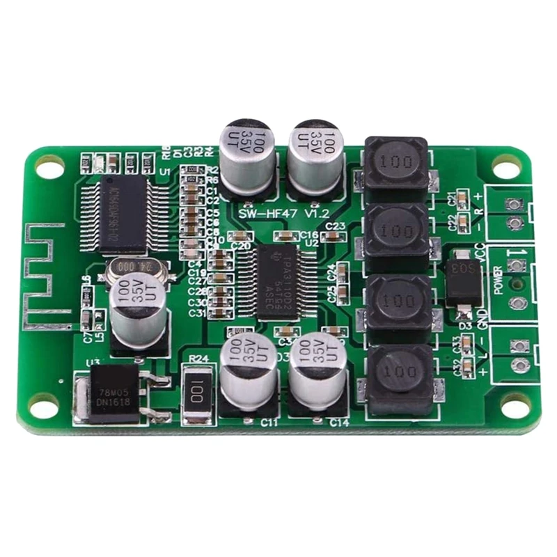 

Bluetooth Audio Power Amplifier Board TPA3110 2X15W Dual Channel Audio Receiver Amp for Speaker (TPA3110 2X15W)