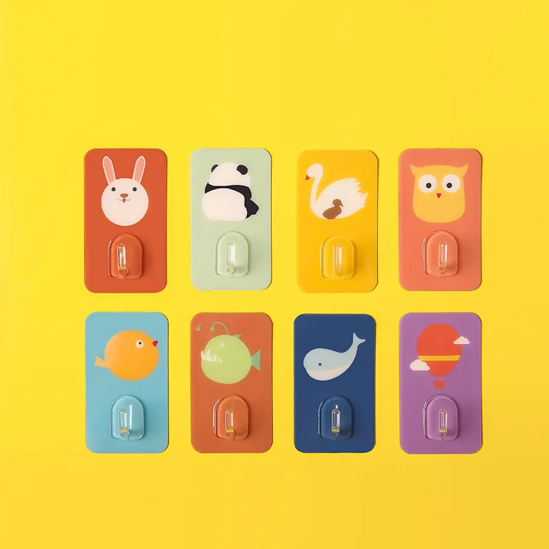 

1Pcs Self Adhesive Key Door Wall Hangers Cute Animal Towel Hook Plastic Door Hanger Hat Racks Hanger Wall Organizer Home Decor