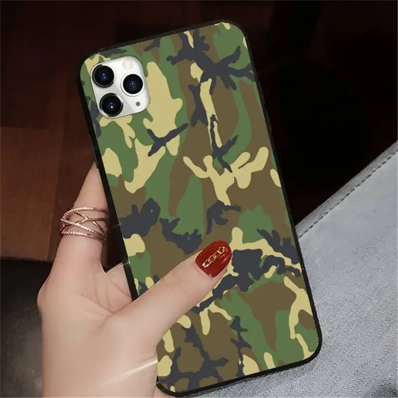 

Camouflage ArmyGreen pattern Phone Case for iPhone 11 12 pro XS MAX 8 7 6 6S Plus X 5S SE 2020 XR