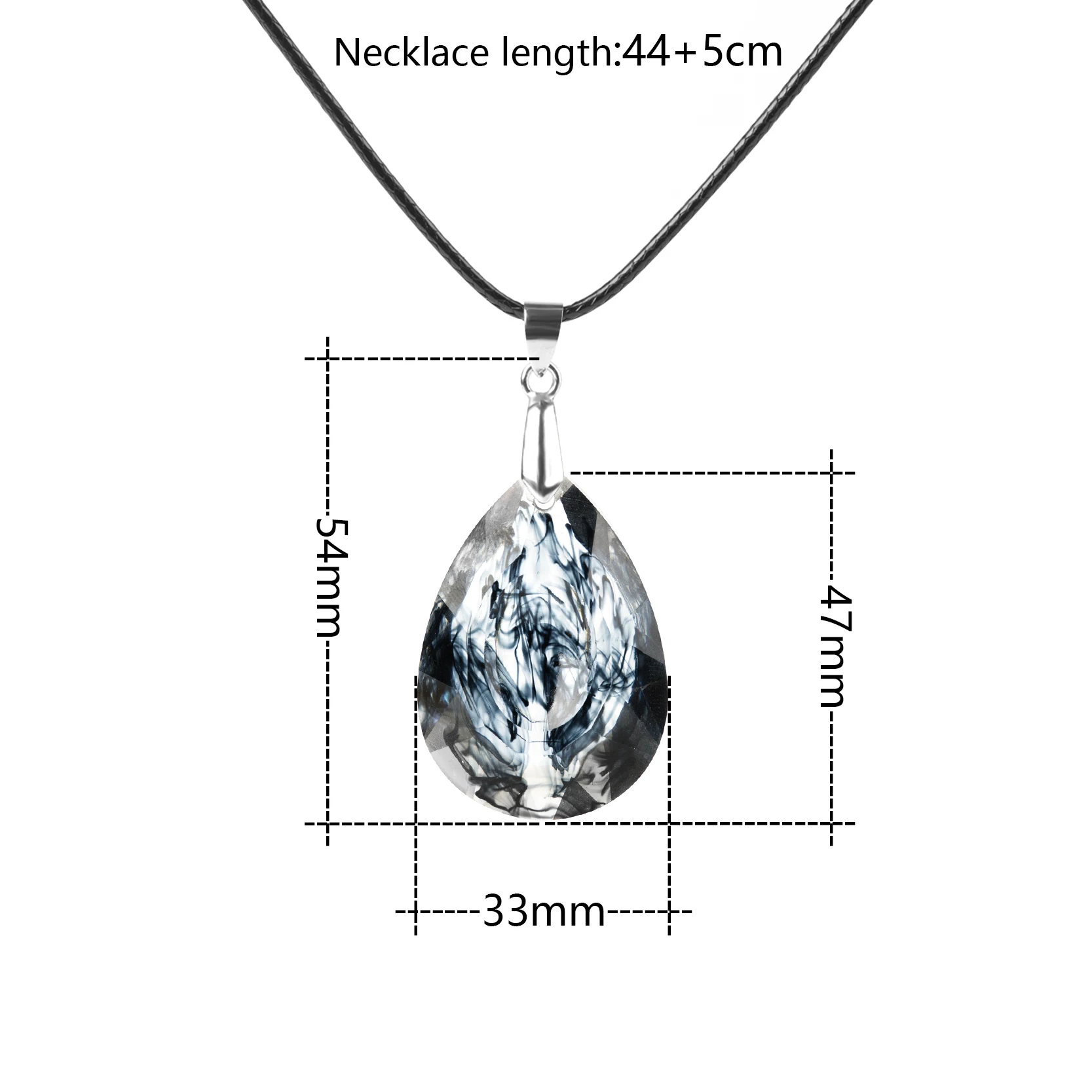 KCALOE Модный кулон с чернильным рисунком Dragon Eye ожерелье из смолы черная Вощеная