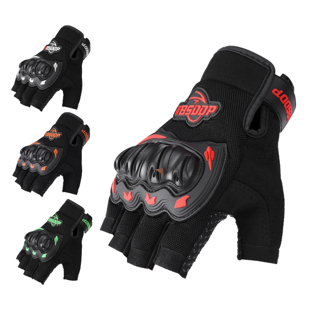 KKMOON Men’s Motorcycle Gloves Half-Finger Motorbike for Climbing Hiking Cycling Rubber Outdoor Slow Earthquake Non-slip Glove |