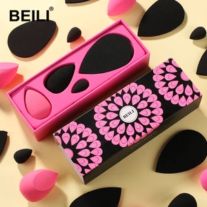 Спонж для макияжа BEILI, 4 шт., супер мягкий спонж для нанесения основы, консилера, пудры, без латекса, безопасный спонжи для макияжа