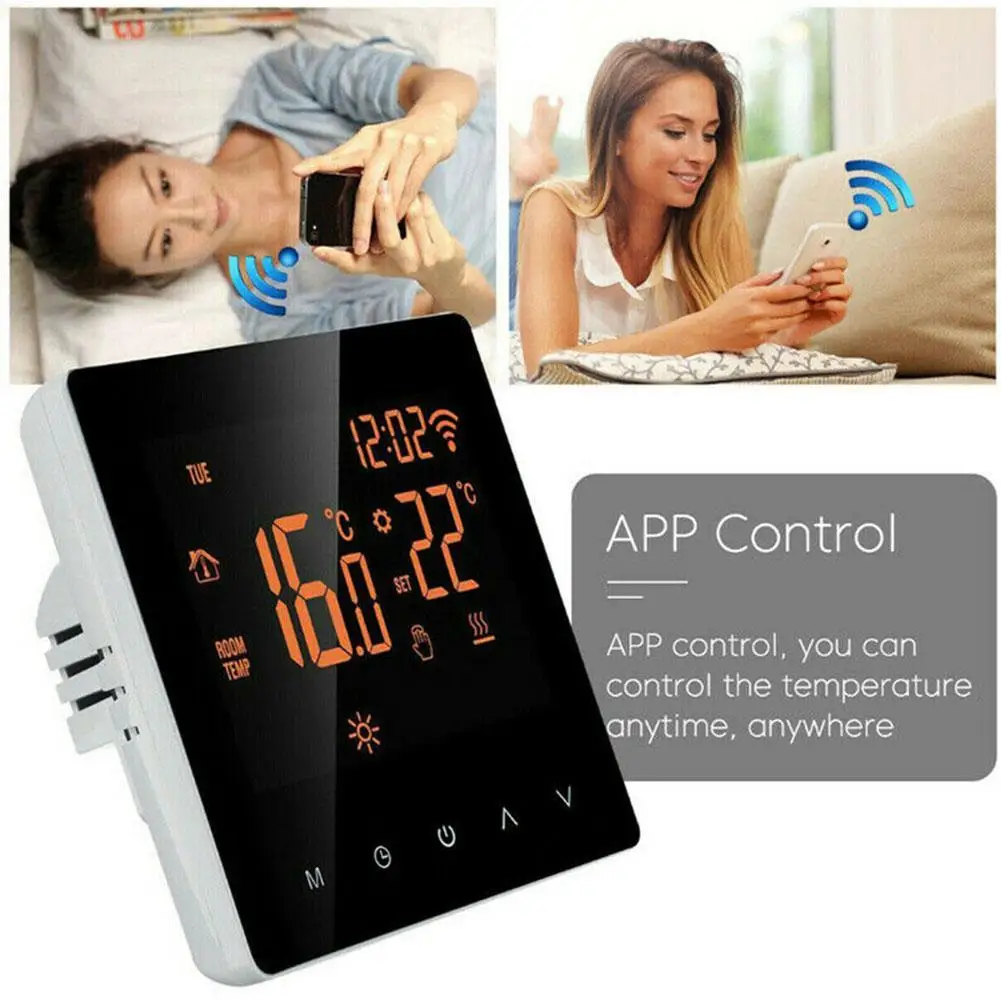 

Wireless Thermostat Screen Temperature Controller Smart Home Programmable Electric Underfloor Heating For Google Home Alea