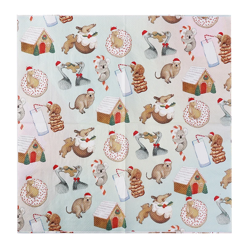 Рождественские цветные салфетки Рождественская одежда товары для кенгуру коала