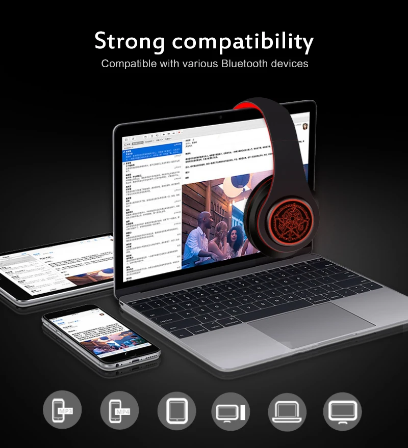 

True Wireless Headphones Noise Reduction Headphones 3D Stereo Earphone Bluetooth Headset Foldable Gaming Earphone With Mic