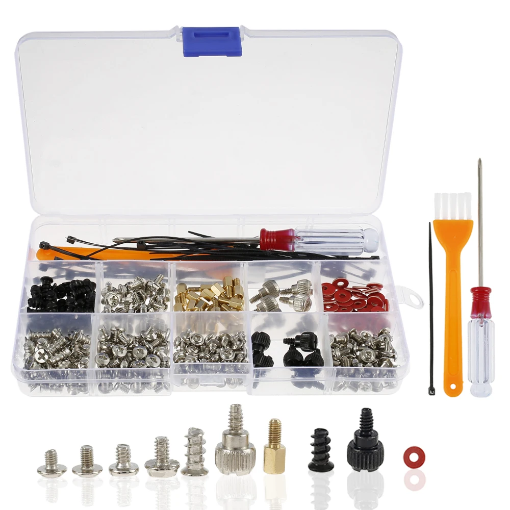 

330 Pcs/set Hard Disk DIY Motherboard PC Personal Computer Assemble Case Fan Hand Screw Bolt Standoff Washer Set Assortment Kit