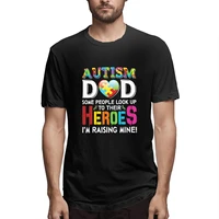 autism dad my son is hero autism awareness graphic tee mens short sleeve t shirt funny cotton tops