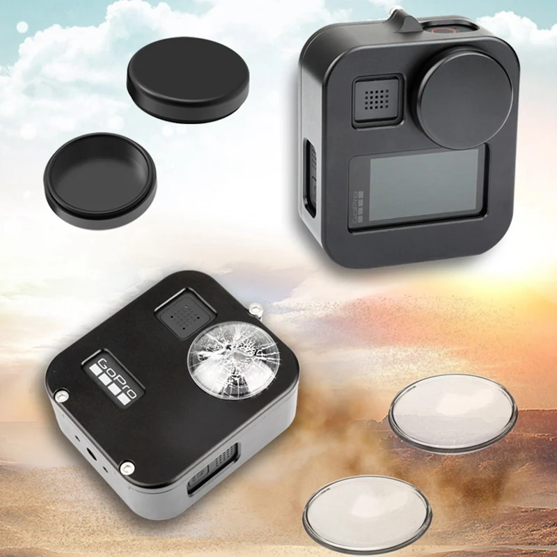 Top Aluminum Protective Cover Case with Len Cap Protector for GoPro Max Camera/Fusion 2 | Электроника