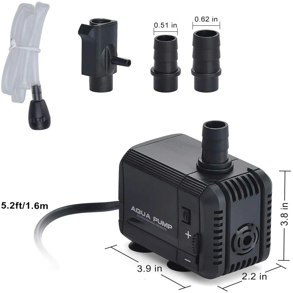 Погружной аквариумный насос бесшумный водяной фонтан 1500 л/ч для аквариума