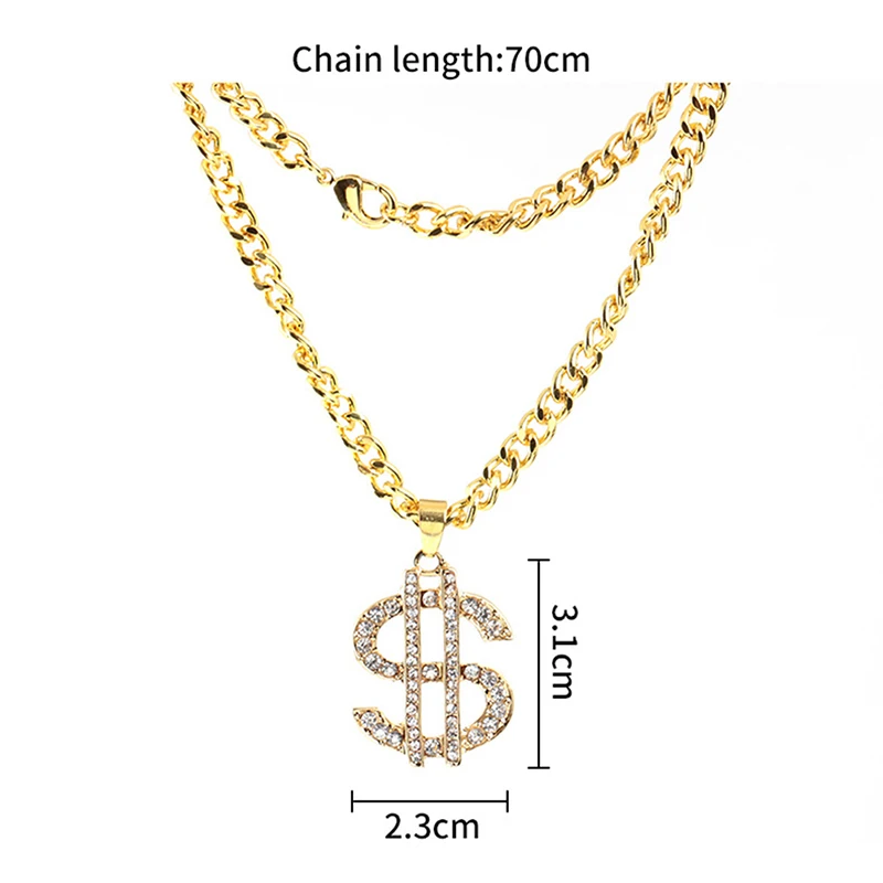 

Hiphop Necklace US Dollar Color Pendant Chain Gift For Men/Women Jewelry Trendy Hiphop Jewelry