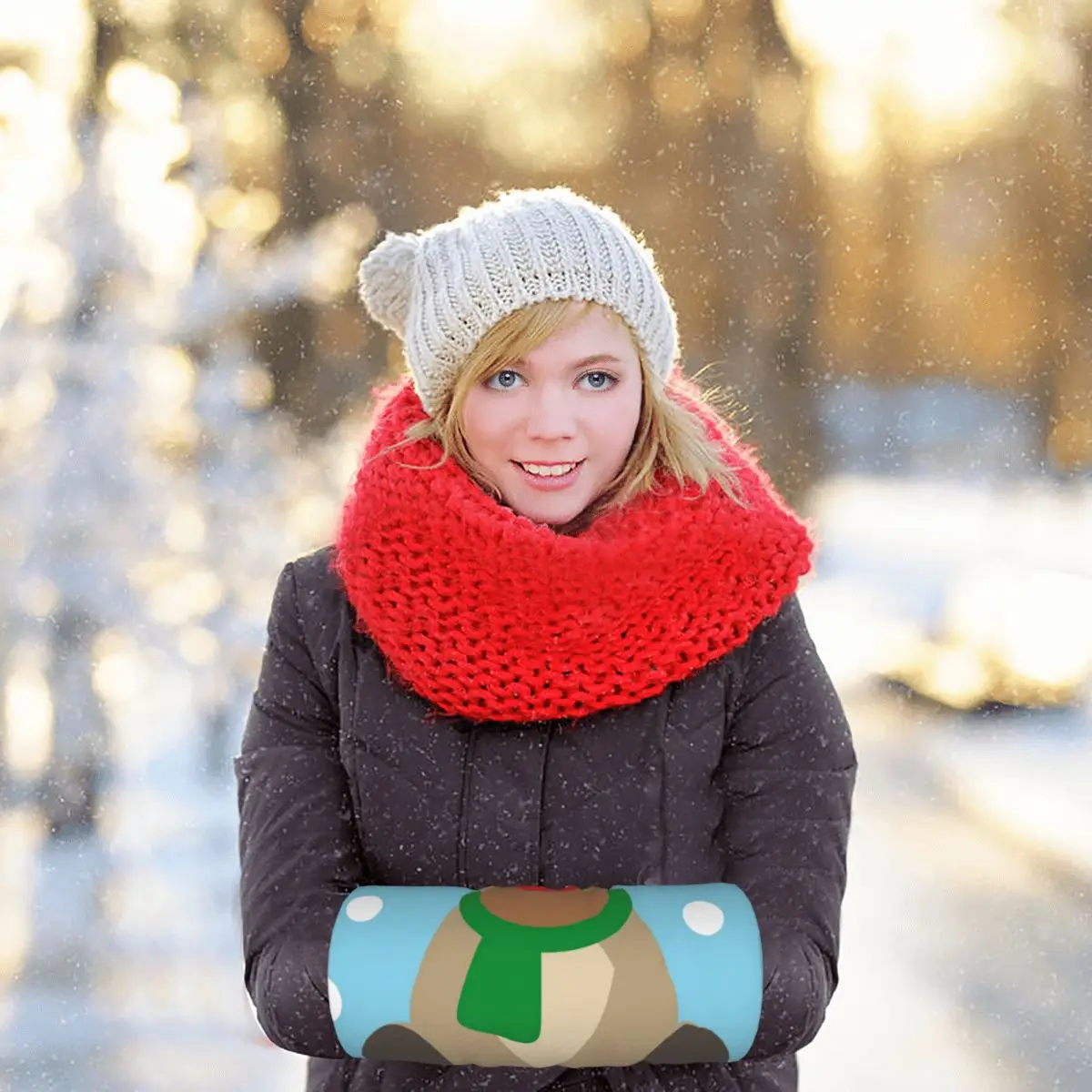 

Олень Rudolph Рождество Зима декабрь мужские и женские плюшевые перчатки