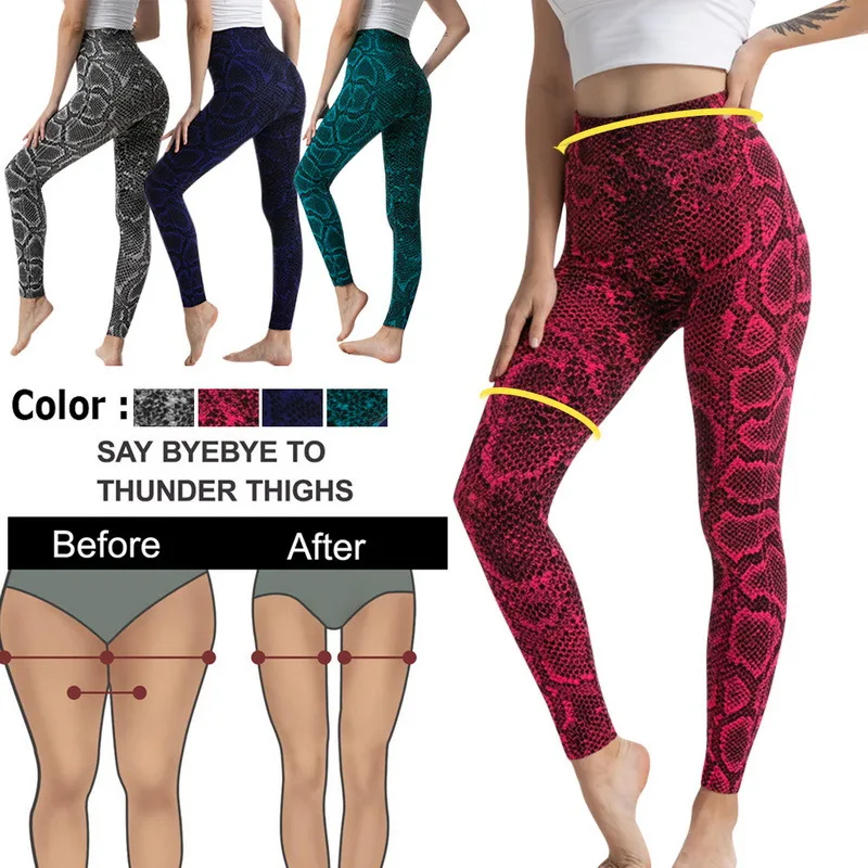 

Women High Waist Push Up Leggings Seamless Snake Print Fitness Legging Workout Legging For Women Casual Jeggings 2021