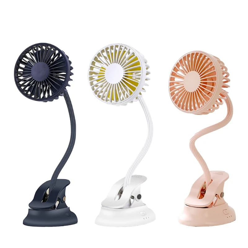 

360 ° Rotation USB Battery Dual Purpose Mini Clip on Fan, Rechargeable Battery Powered Mini Desk Fan Strong Wind