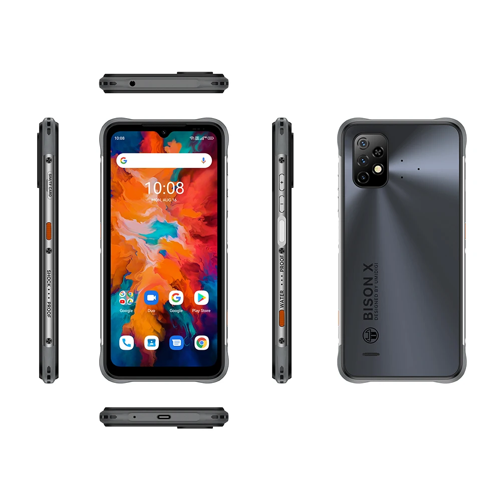 umidigi bison x10 global version rugged phone 4gb ram 64gb128gb rom 6150mah 6 53inch android 11 mtk helio p60 octa core otg nfc free global shipping