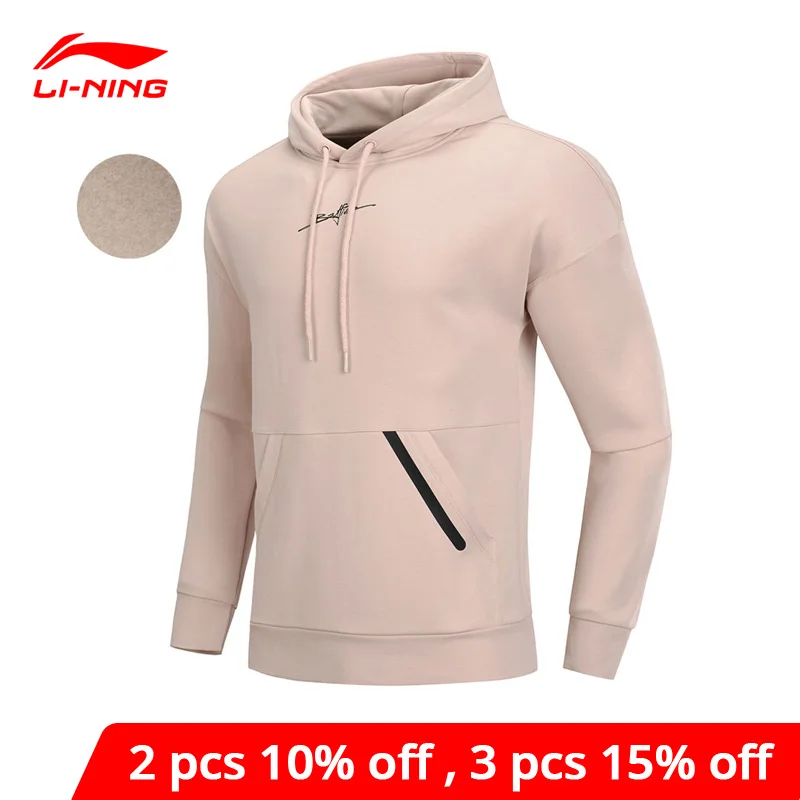 Li Ning Мужская баскетбольная толстовка с капюшоном из теплого флиса обычная