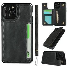 Luxury Slim Fit Premium Leather Cover For iPhone 11 12 mini Pro XR XS Max X 7 8 Plus Wallet Card Slots Shockproof Flip Case