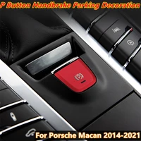for porsche macan 2014 2021 car styling interior accessories 3 colors p button handbrake parking decor cover trim protector pad