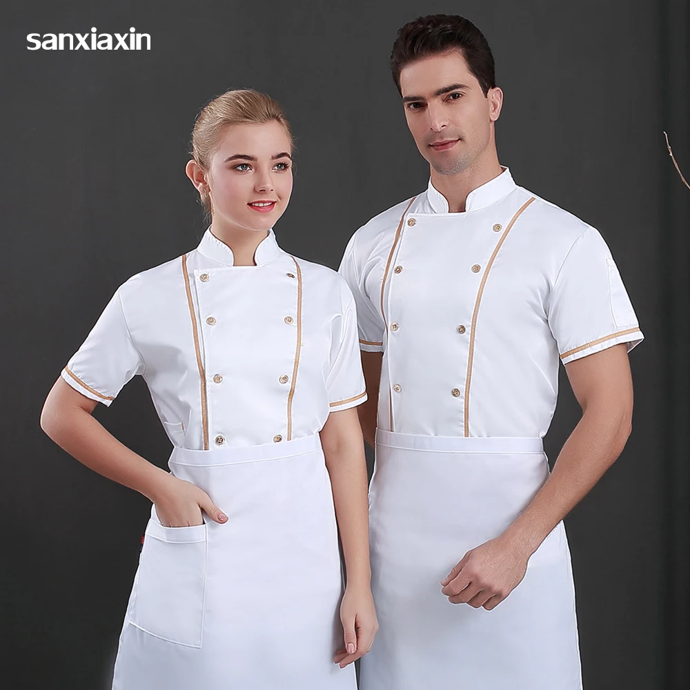 

Unisex blue&white Chef Jackets chef uniform restaurant hotel catering Bakers work coats coffee waitress workwear Sushi costume