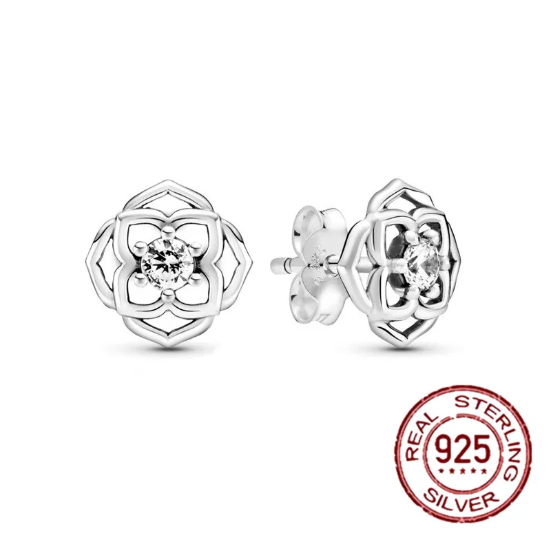 

Genuine 925 Sterling Silver Bead Rose Heart Pendant Fits Original Charm Pandora Bracelet Necklace Lady DIY Jewelry