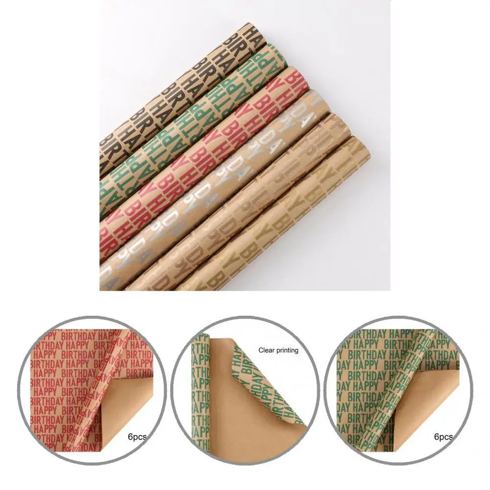 

Letter Printed Lightweight Elegant Happy Birthday Wrapping Paper for Gifts