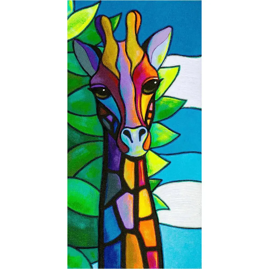 

Mosaic Color Giraffe Diamond Painting Full Square Animal Diamond Cross Stitch 3d Diamond Art Crafts Sticker