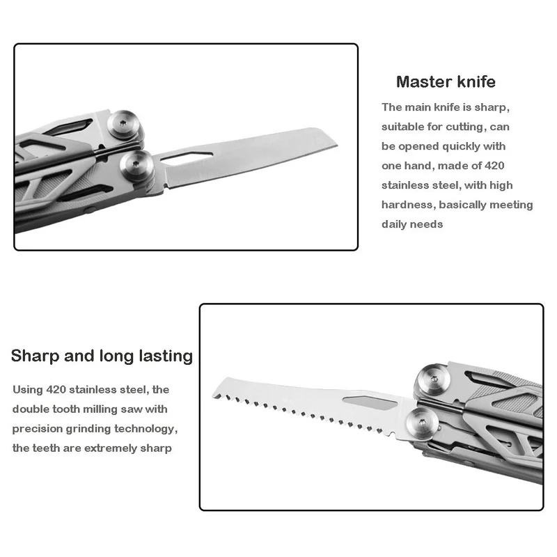 

EDC Multitool Plier Camping Hardness HRC78K Multifunctional Cable Wire Cutter Multi Tools Outdoor Survive Folding Knife Pliers