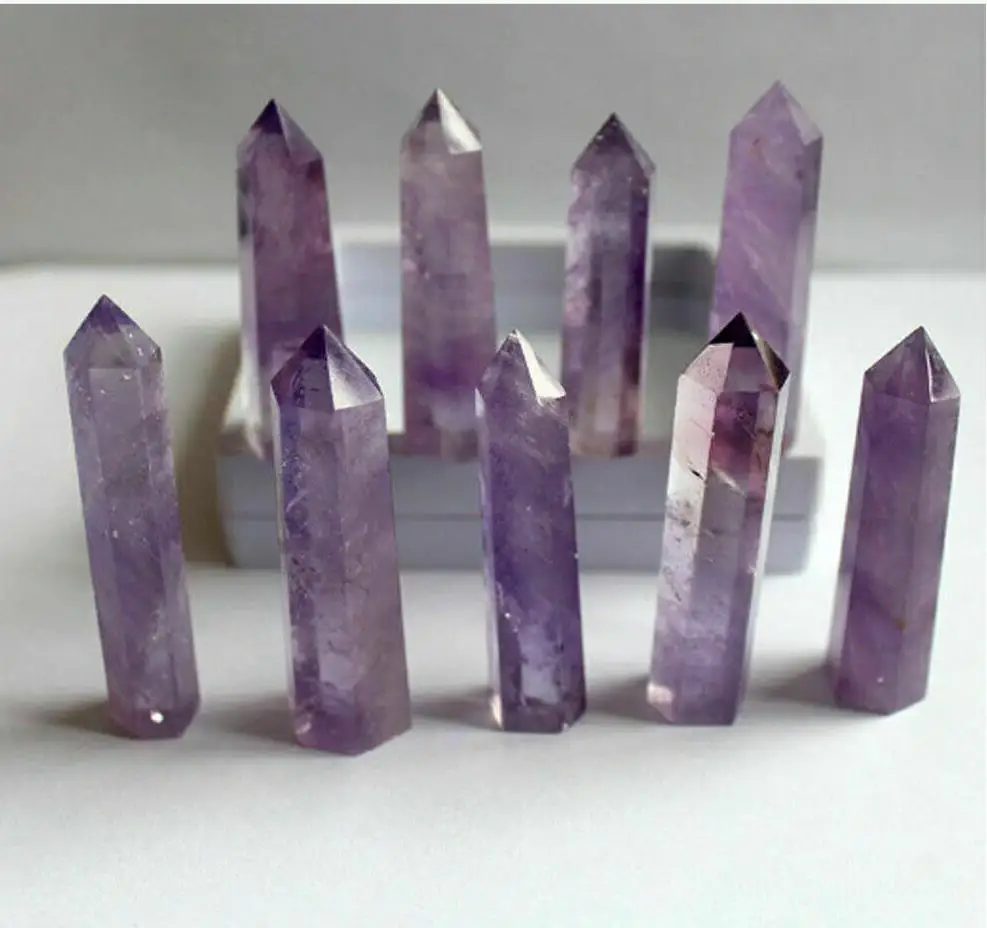 2020 новый натуральный мечтательный аметист кварц обелиск кристалл палочка ТОЧКА