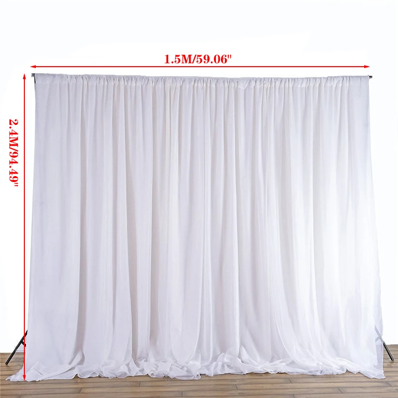 Белая Прозрачная Шелковая ткань занавески панели подвесные шторы Фотофон